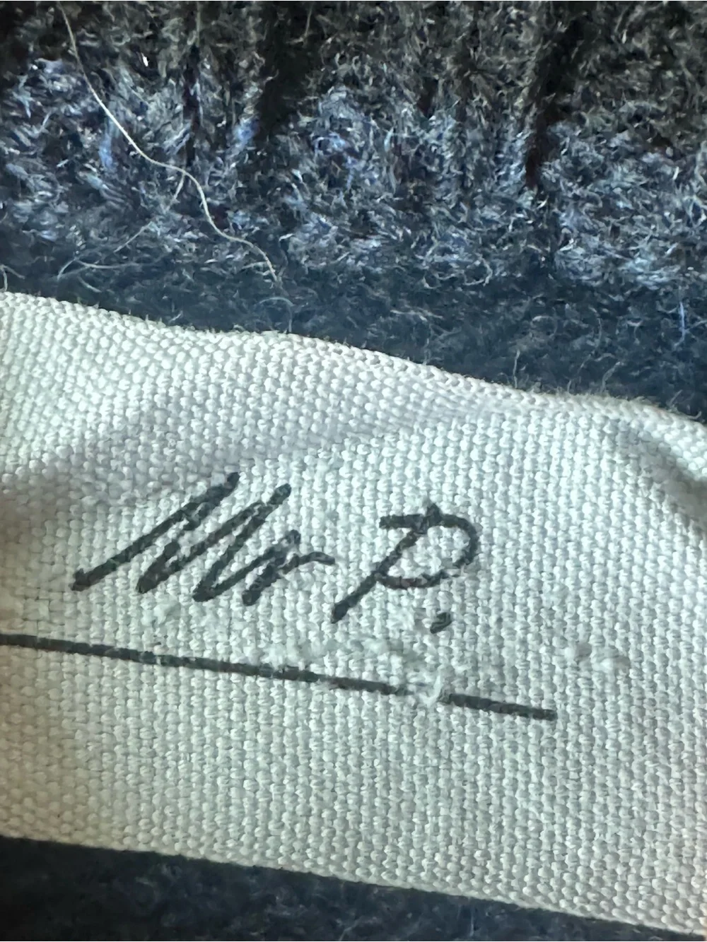 Mr P. Mens Virgin Wool Navy Pullover Sweater Crewneck Made In Italy Size XL